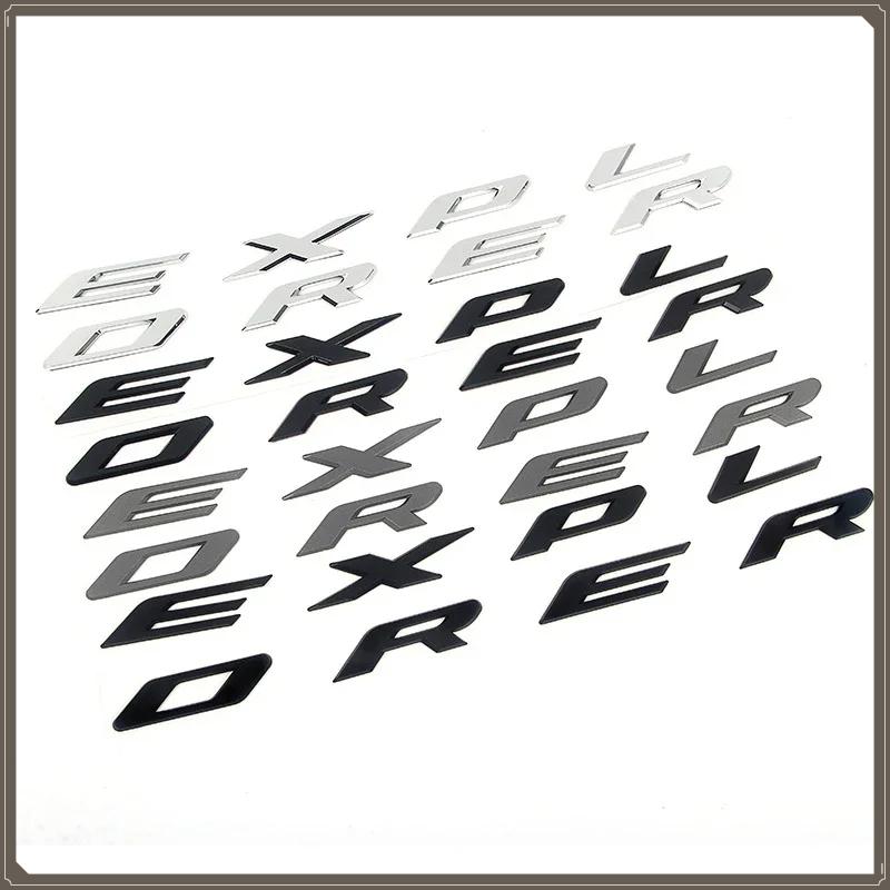 AJJ1 Chrome Black Logo Explorer Emblem Leters Car Front Hood Emblem Bonnet Bagde For Ford Explorer 4 5 6 Explorer Sticker Accessories