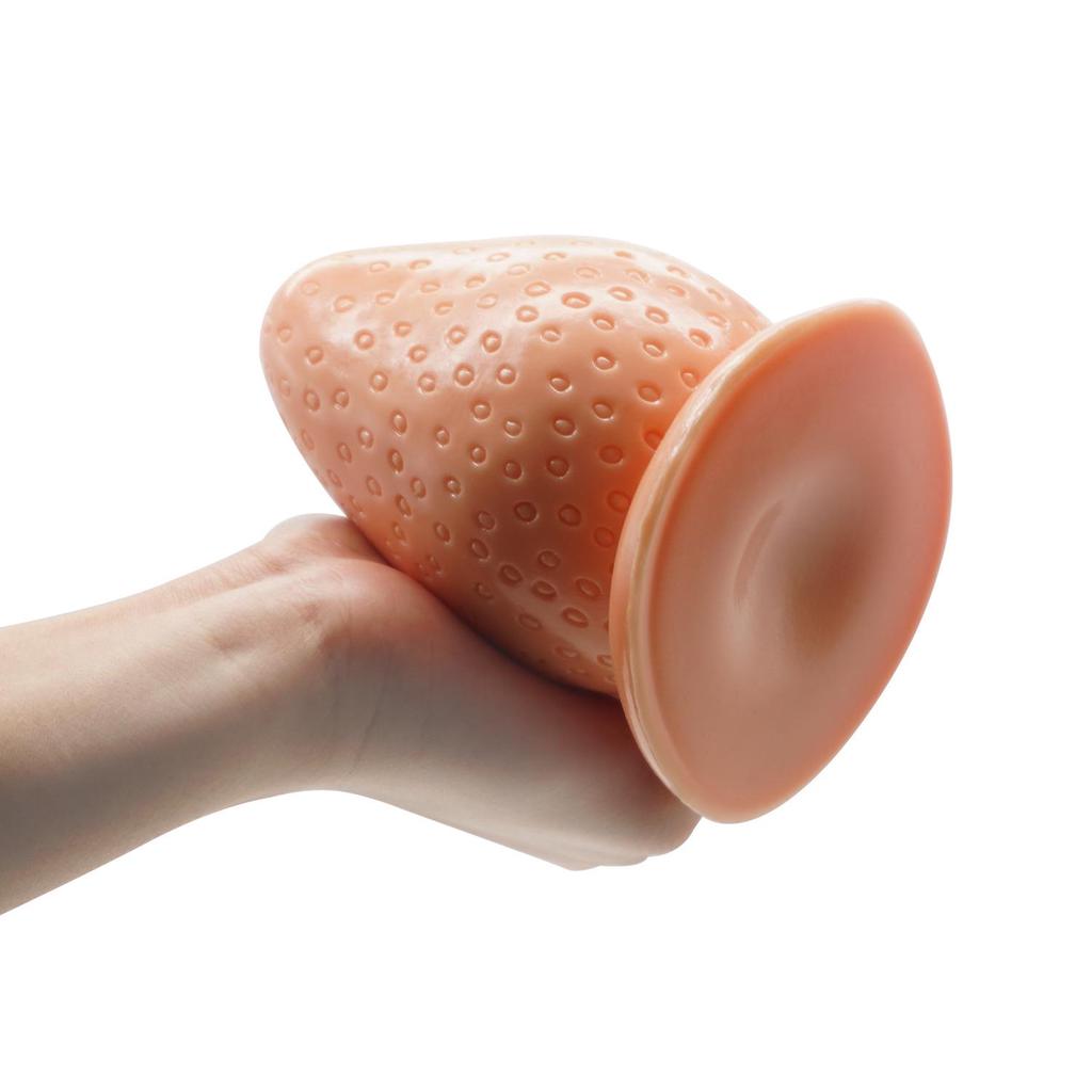 MoDi Plugue anal grande de morangos macios, plugue anal vaginal, bola expansora de próstata e ânus, brinquedos sexuais anais eróticos para mulheres e homens