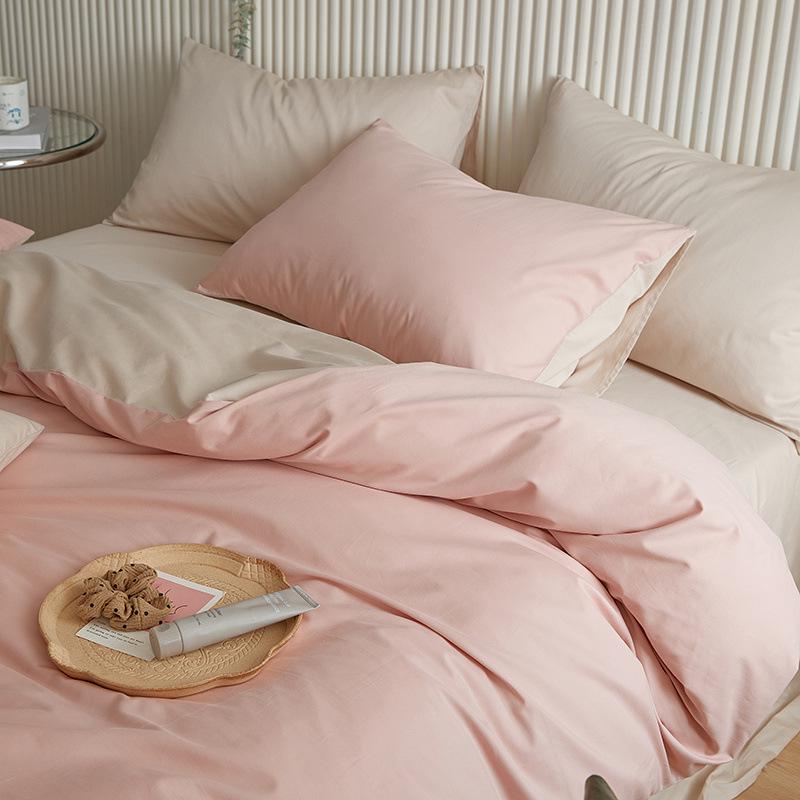 Luxurious 100% Cotton Brushed Four-Piece Bedding Set for Autumn/Winter, All Cotton Duvet Cover, Bed Sheet, Long Staple Cotton
