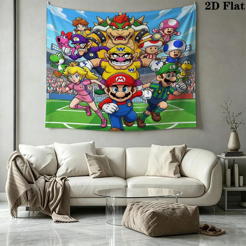 Super Mario Wall Tapestry Aesthetic Wall Hanging Printed Fabric Blanket Decorative Tapestries For Bedroom Living Room Home Decor