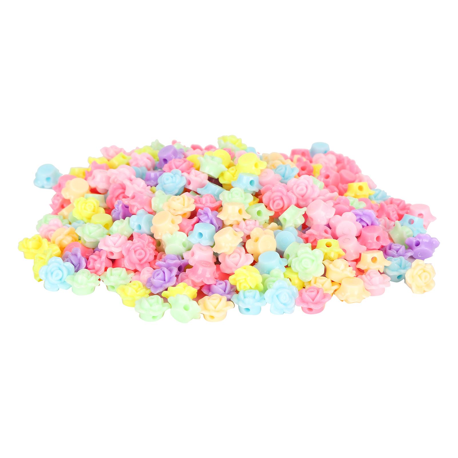 

300Pcs Flower Beads Plastic Children DIY Jewelry Accessories Craft Making Material Supplies