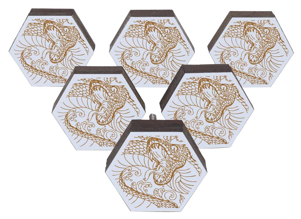 IBA Indianbeautifulart Braun Gravierte Knöpfe Packung mit 10 Hölzernen Schranktürknöpfen Schublade