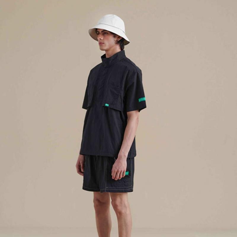 Bbc Earth Short Sleeve Anorak  Black    Patch Pocket 23ss