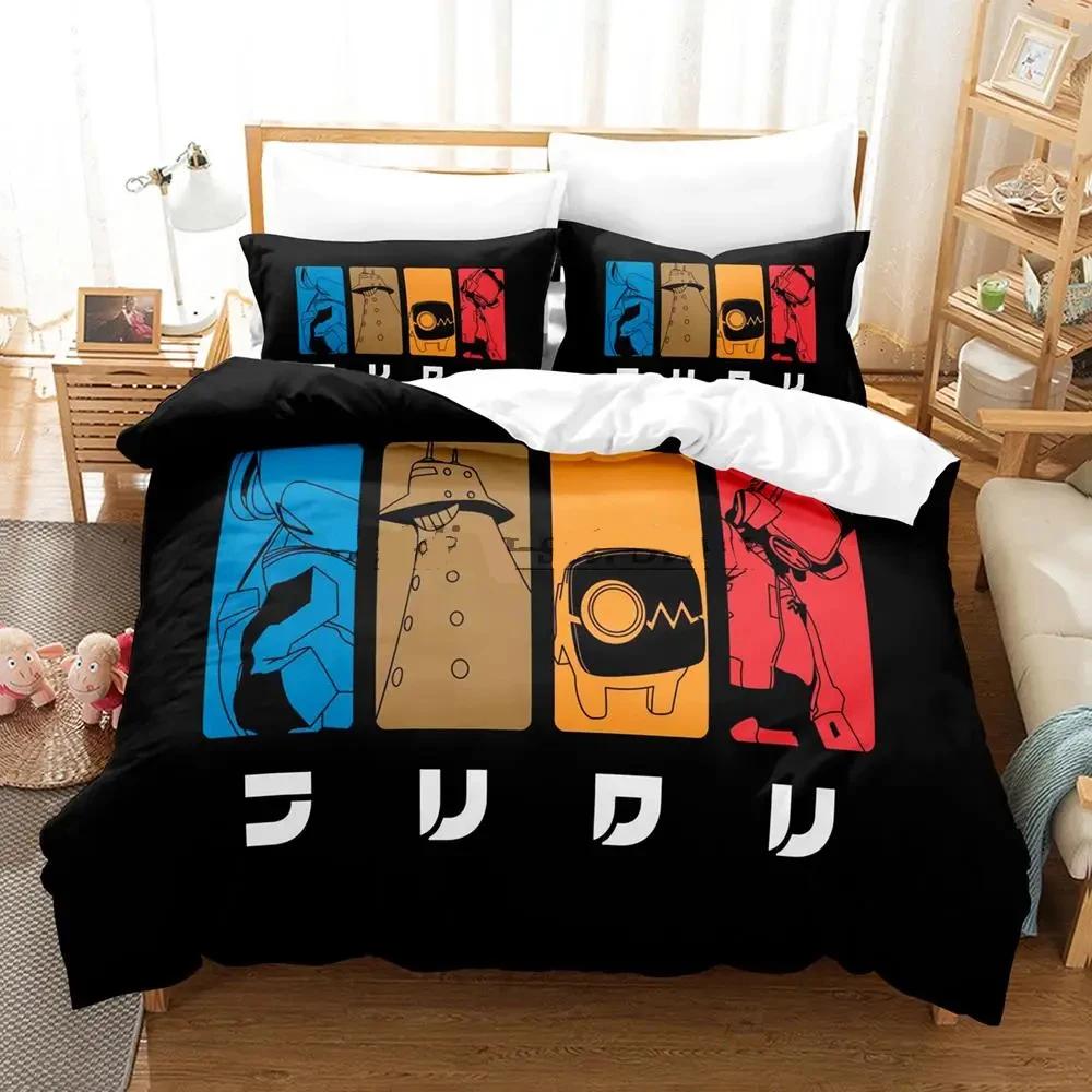 2024 FLCL Alternative Boys Bedroom Bedspread Single Twin Full Queen King Size Anime B Quilt Cover Pillowcaseed Sheet Set