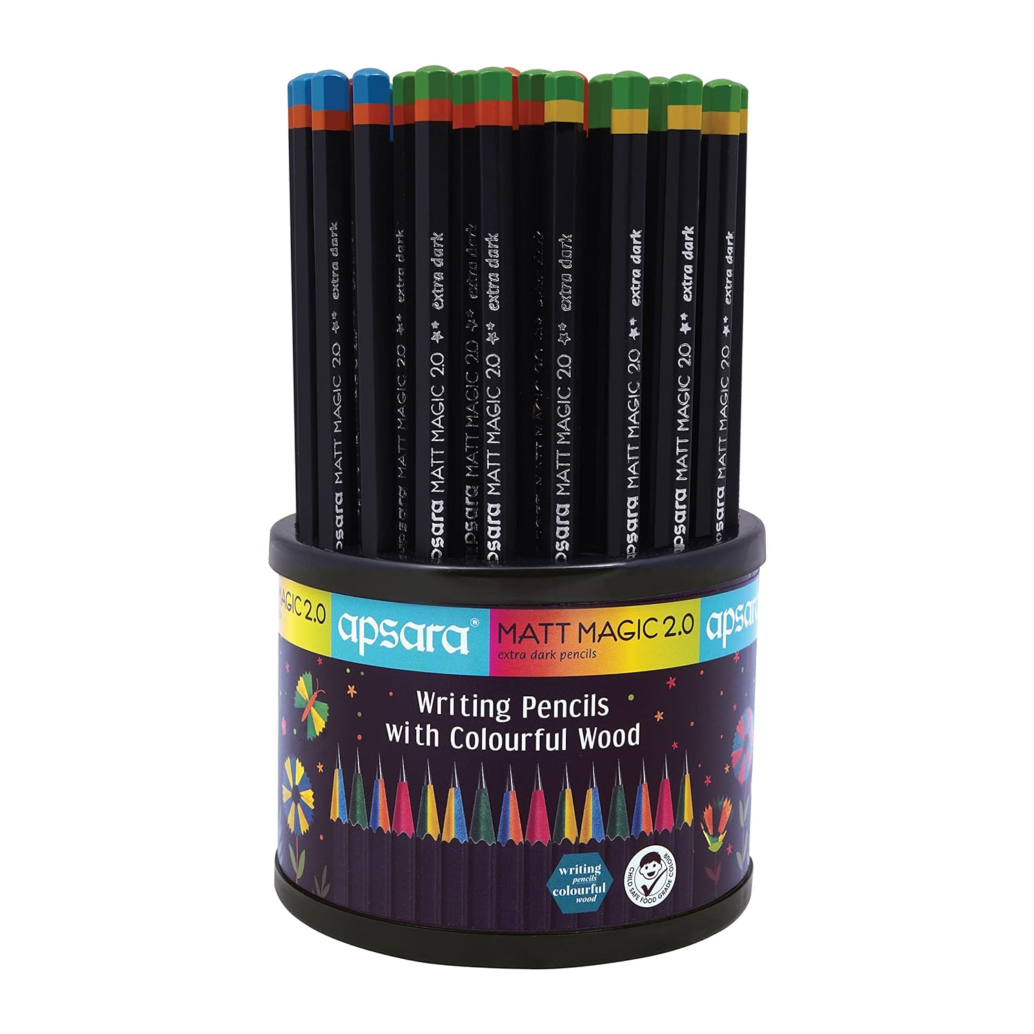 

Apsara Hexagonal HB Drawing Pencils 50 Pc Set for Writing Sketching School Office Art Use Strong Grip Dispenser Pack