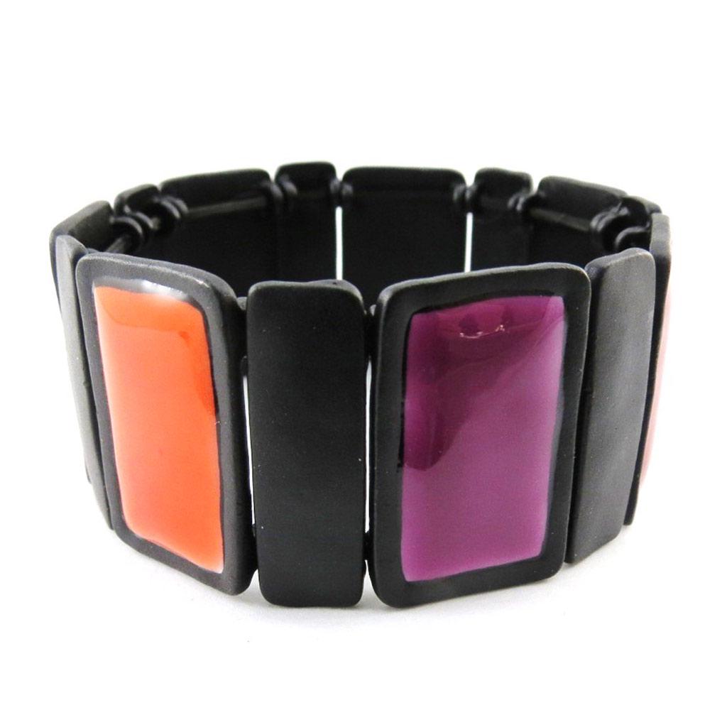NOA [J1969] - Red Purple 'Arlequin' Designer Bracelet
