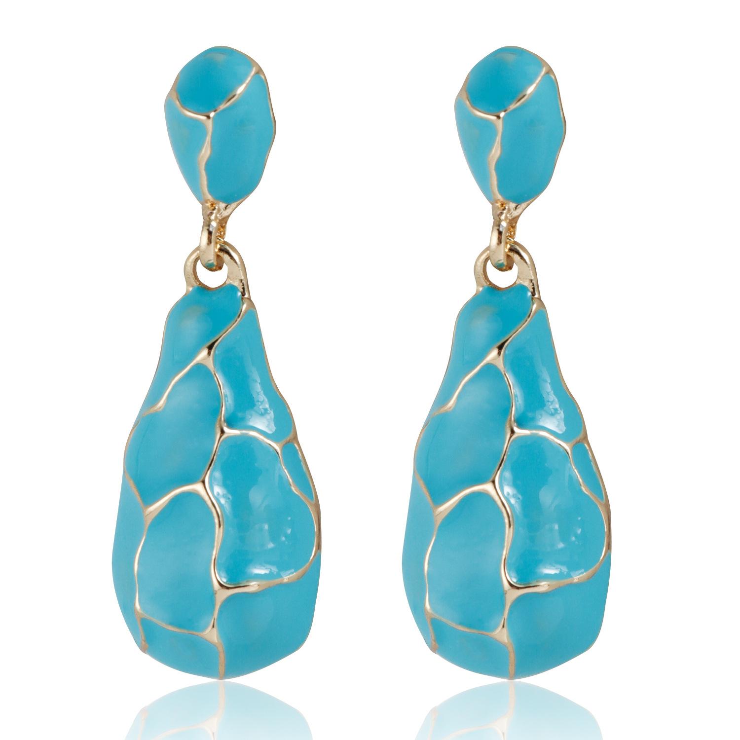 

European and American striped water drop earrings French fashion high-end earrings, retro Maillard accessories studs