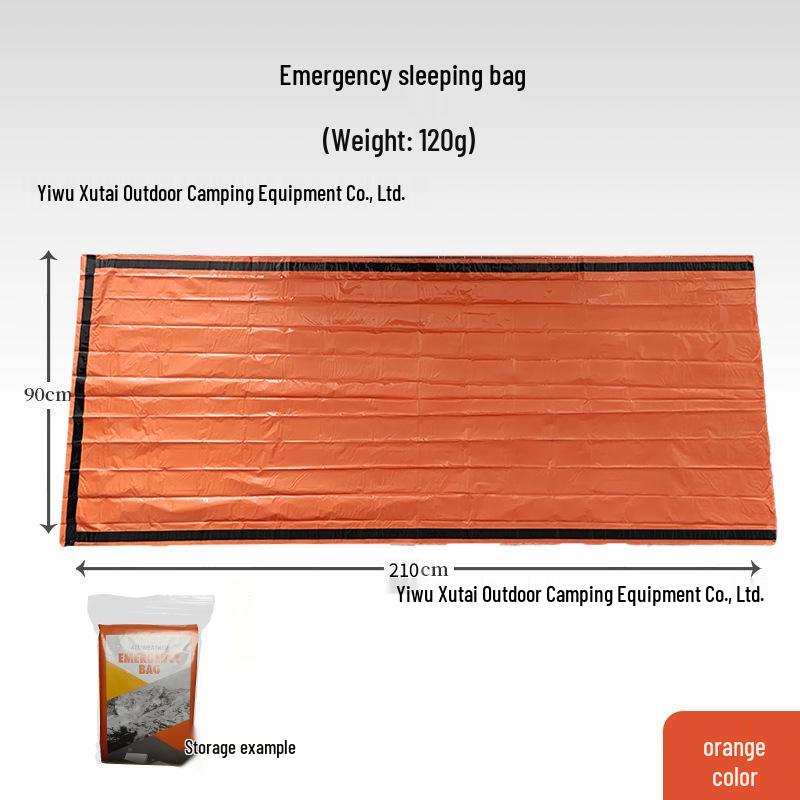 Outdoor Emergency PE Aluminum Film Sleeping Bag - Cold Relief, Warmth, Rain Protection, and Tent Storage