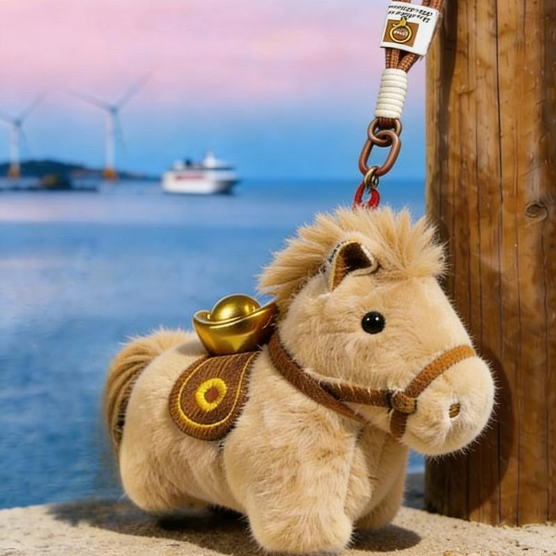 

Милая Плюшевая Вязаная Шапка Шарф Брелок в Форме Лошади Подвеска на Сумку Украшение для Машины С Подвесной веревкой Подарки на День Рождения