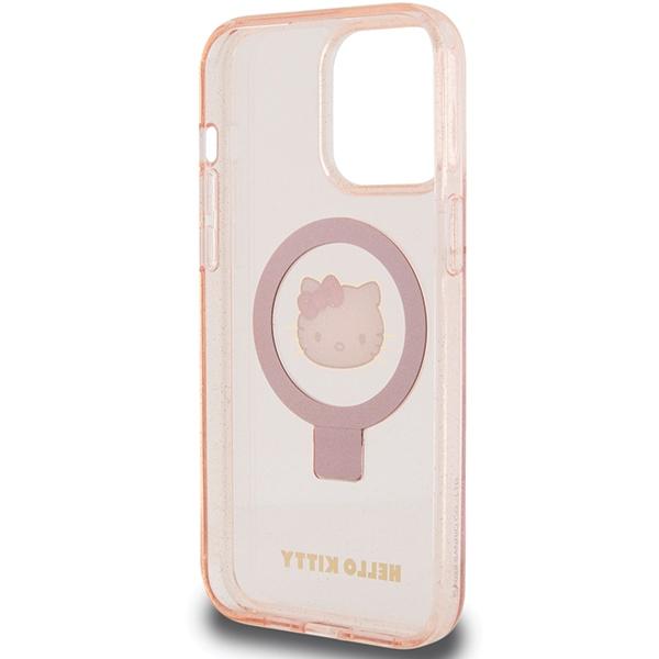 Hello Kitty Hkhmp15Xhrsgep Iphone 15 Pro Max 6.7 Różowy/Pink Hardcase Ring Stand Glitter Electrop Logo Magsafe