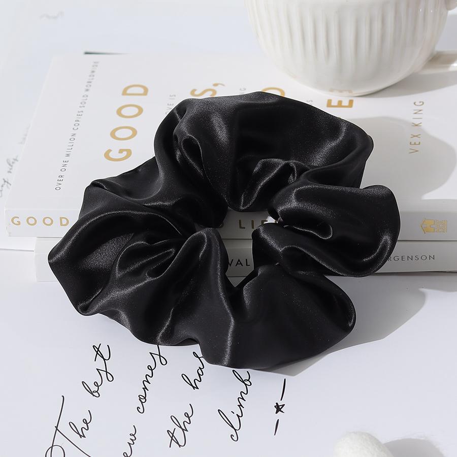 Custom logo 100% Mulberry 22momme  7cm Silk Scrunchies Hair Ties Hair Accessories for Girls