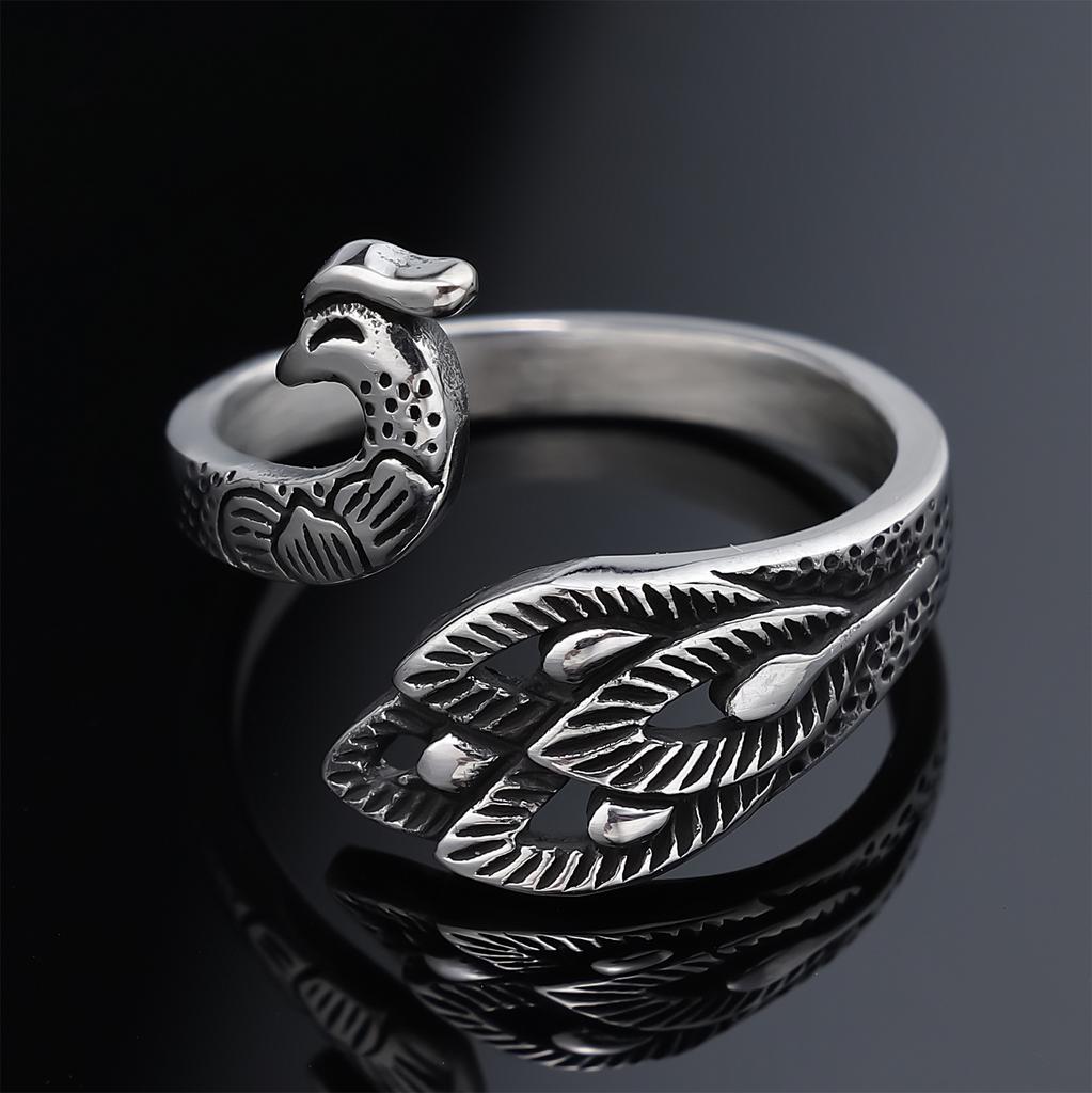 Heiß verkaufte Accessoires, personalisierte Trendmarken, Tierserien, pfauenförmige Ringe für Männer und Frauen