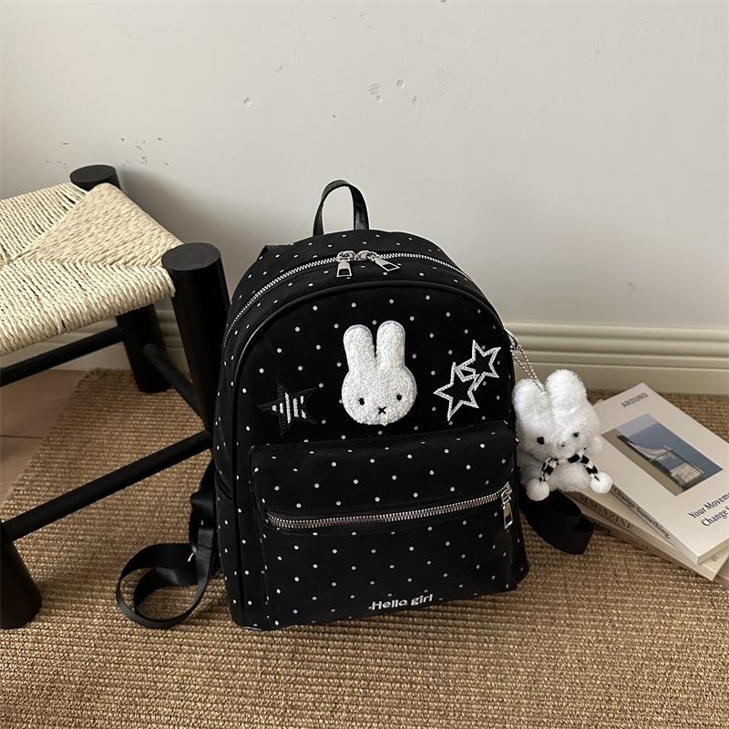 Schoolbag Korea Sweet Polka Dot Travel Backpack Women's Bag 1011 New Trendy Fashion Cartoon School Bag Cartoon Rabbit Backpack