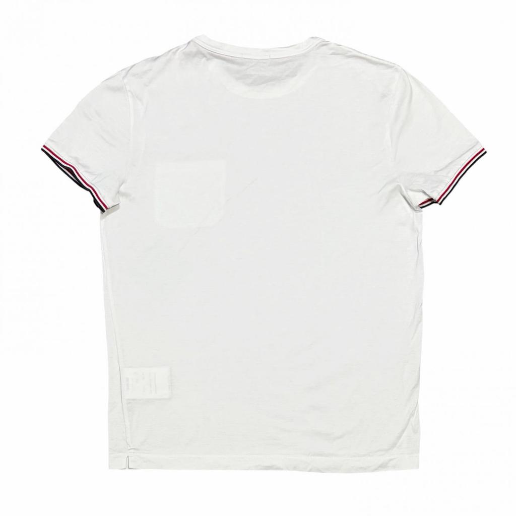 MONCLER Tricolor T-Shirt White Men's Size S Model E109180198008390Y
