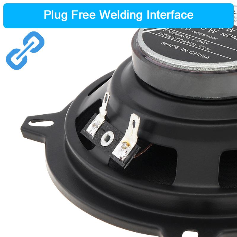2pcs 5 Inch 400W Full Range Frequency Car Speakers Heavy Mid-bass Ultra-thin Modified Speaker with Non-destructive InstallationGood product