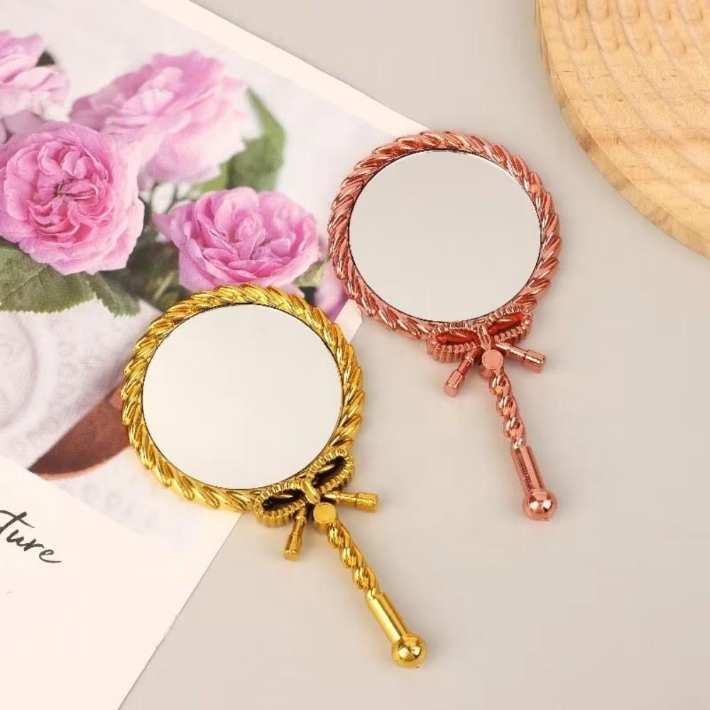 Noble Ancient Court Style Handheld Makeup Mirror Round Shape Round Cosmetic Mirror Cosmetic Use