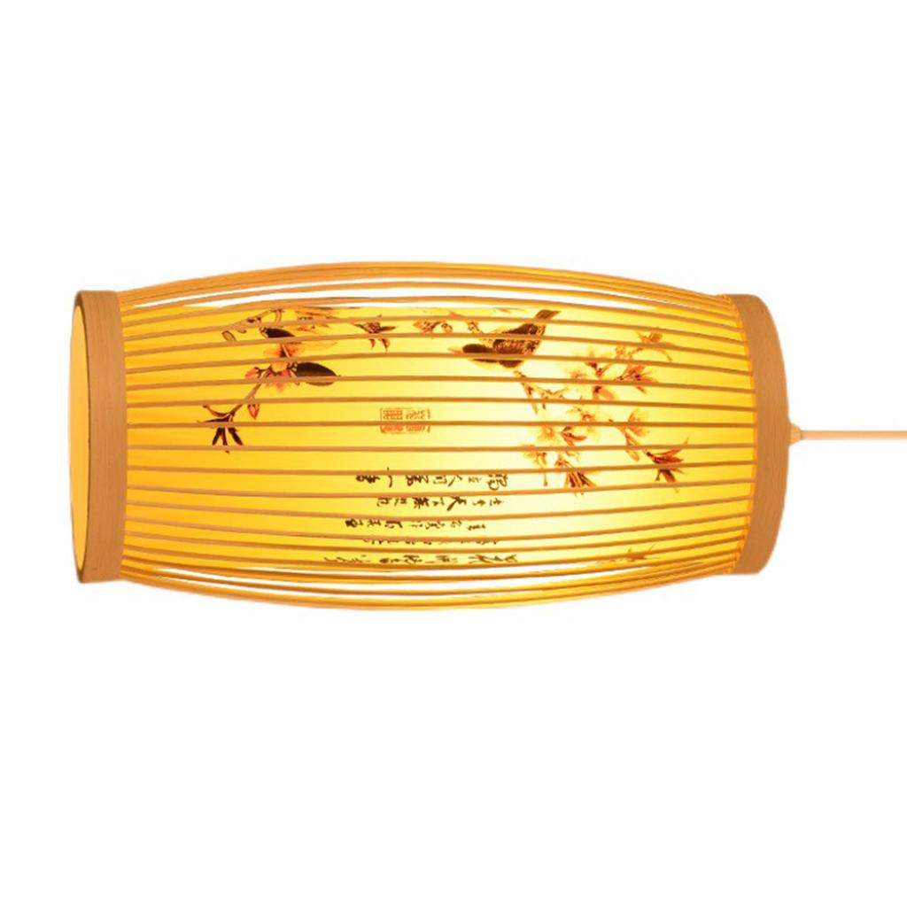 Woven Pendant Light Chinese Japanese Style Retro Rattan Lampshade Pendant Chandelier For Home Restaurant