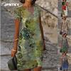 JPNTKY Fashion Summer Spring Short Sleeve V-Neck Casual Dresses
