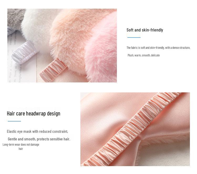 Plush Light-Blocking Sleep Mask - Breathable, Skin-Friendly Eye Mask for Autumn/Winter with Ice Pack Feature.