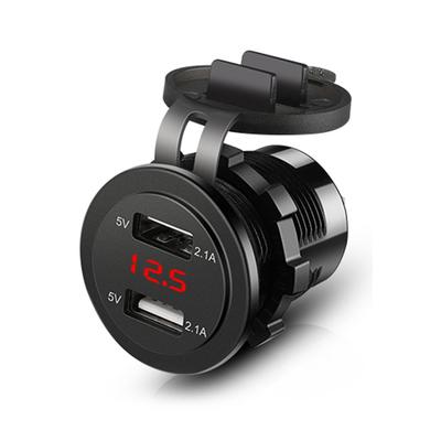 Doppia Presa Caricatore USB per Auto Uscita USB 12v-24v Accendisigari Per Auto Barca Marina Camper Moto