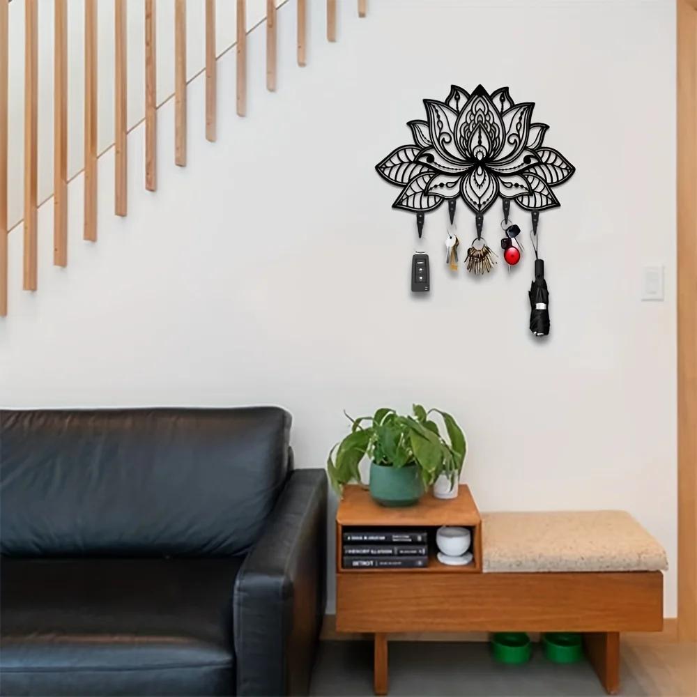 1pc Metal Wall-Mounted Hanger Rack Modern Decorative Coat Rack, Wall Hanging Storage Hook, Stylish Home and Bedroom Wall Decor