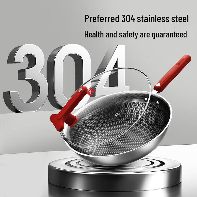 KABACH 304 Stainless Steel Non-stick Wok