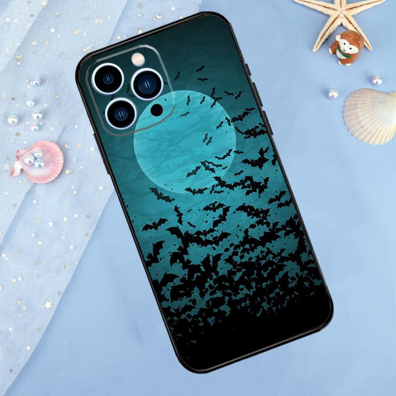 Gothic Horror Bats Full Moon Case For iPhone 17 Pro Max 16 14 13 12 11 15 Pro Max Plus 12 13 Mini 16e 17 Air Back Cover