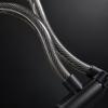 Flexible Coiled Cable Lock for Bikes with Integrated Key Lock Body and PVC-Sleeved Steel Line for Routine Parking