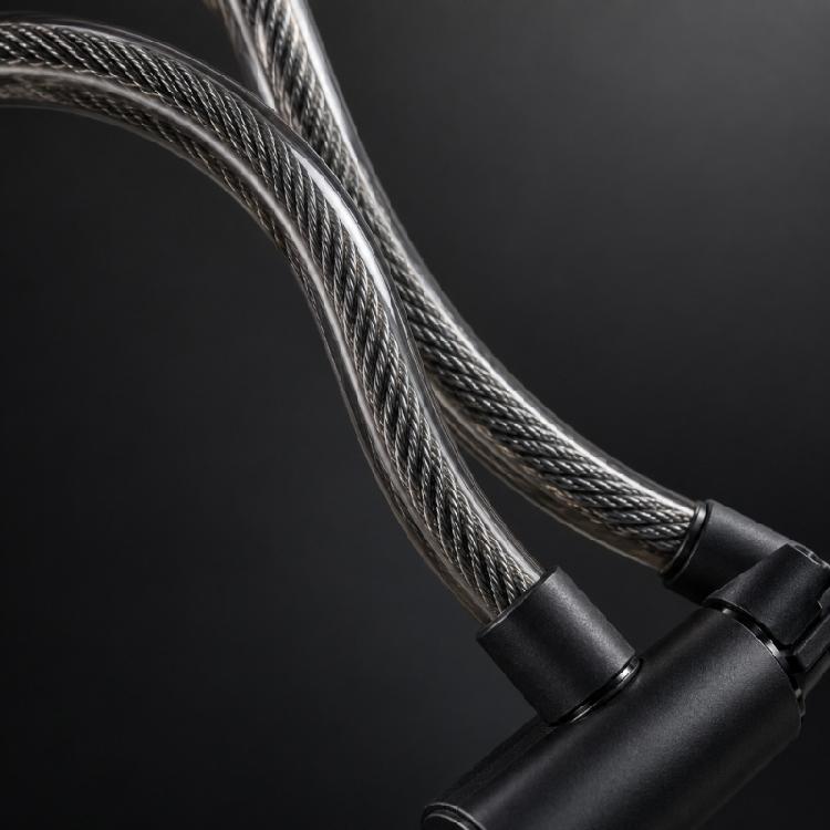 Flexible Coiled Cable Lock for Bikes with Integrated Key Lock Body and PVC-Sleeved Steel Line for Routine Parking