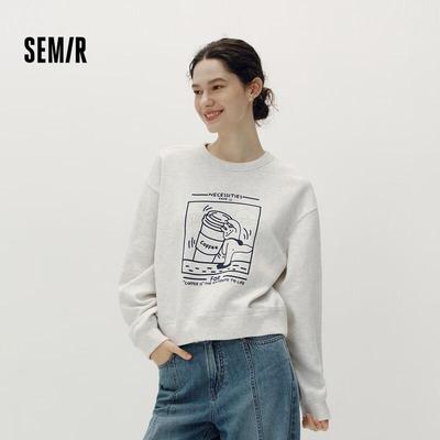 Semir x JUJU Damen Oversize Grafik-Sweatshirt mit tief angesetzten Schultern