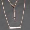White Diamond Necklace 925 Sterling Silver Rhodium Gold & Rose Gold Jewelry