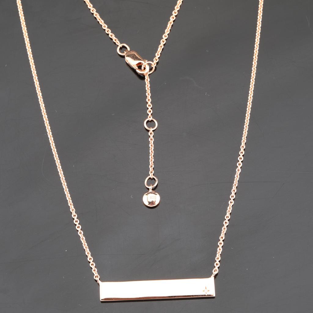 White Diamond Necklace 925 Sterling Silver Rhodium Gold & Rose Gold Jewelry