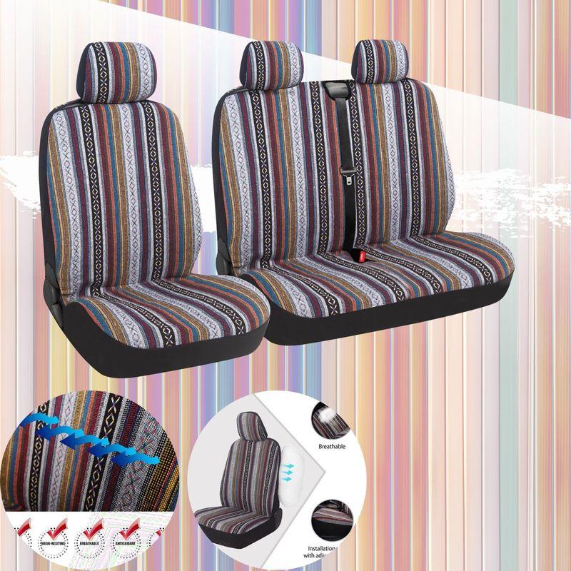 Stripe design truck seat covers, Bohemian style fits most van truck front seat covers single double car seat covers single drive