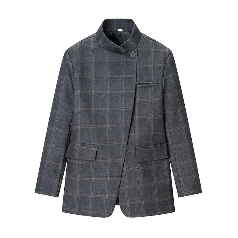 European & American Women's Fashion Plaid Suit Jacket