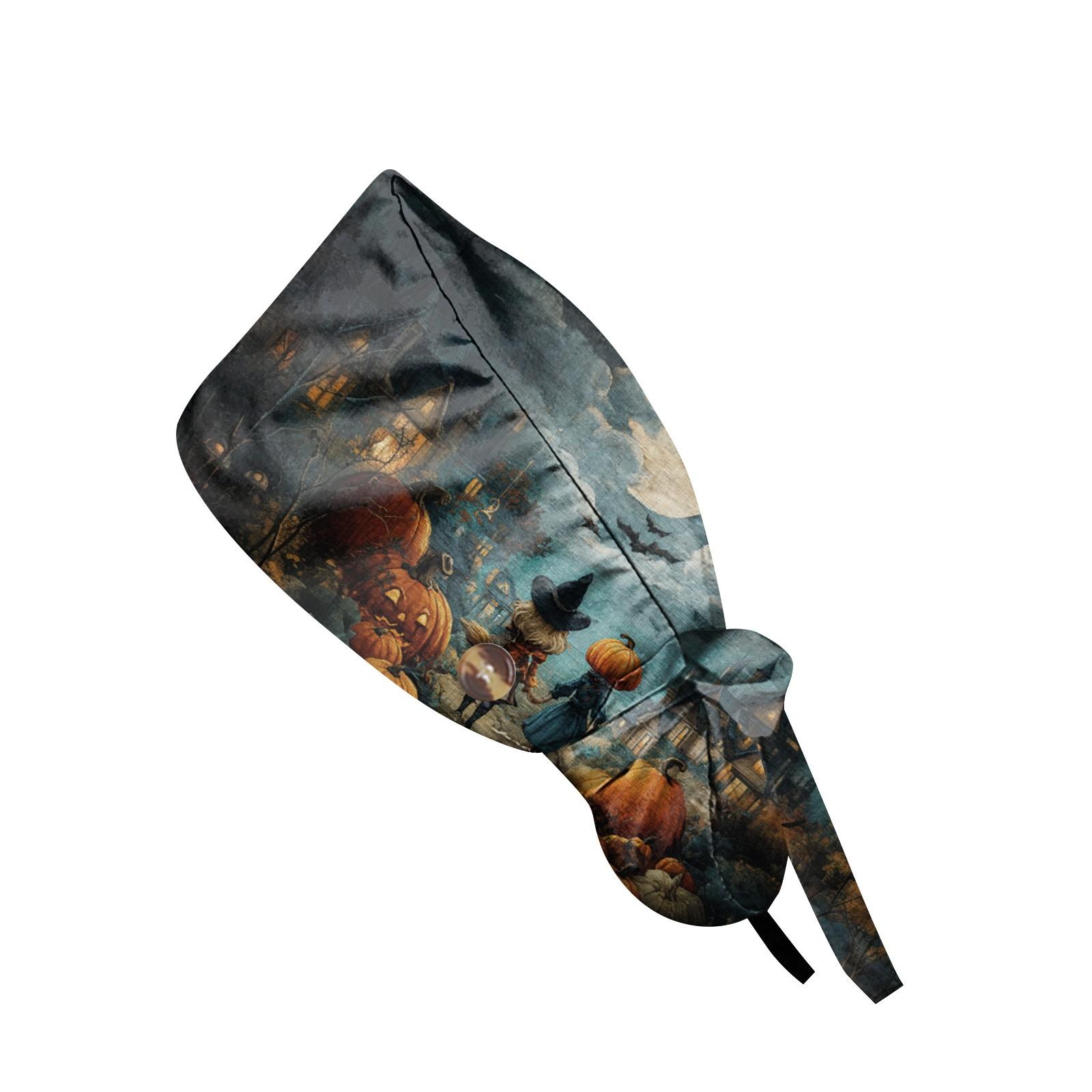 

Модная рабочая кепка с принтом на Хэллоуин, повседневная женская кепка с хвостиком, кепка с постиранной резинкой, кепка Baotou One Size