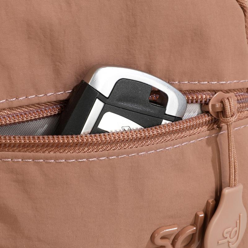 Mini Zaino in Nylon da Donna, Borsa a Tracolla Leggera con Tasche Multiple