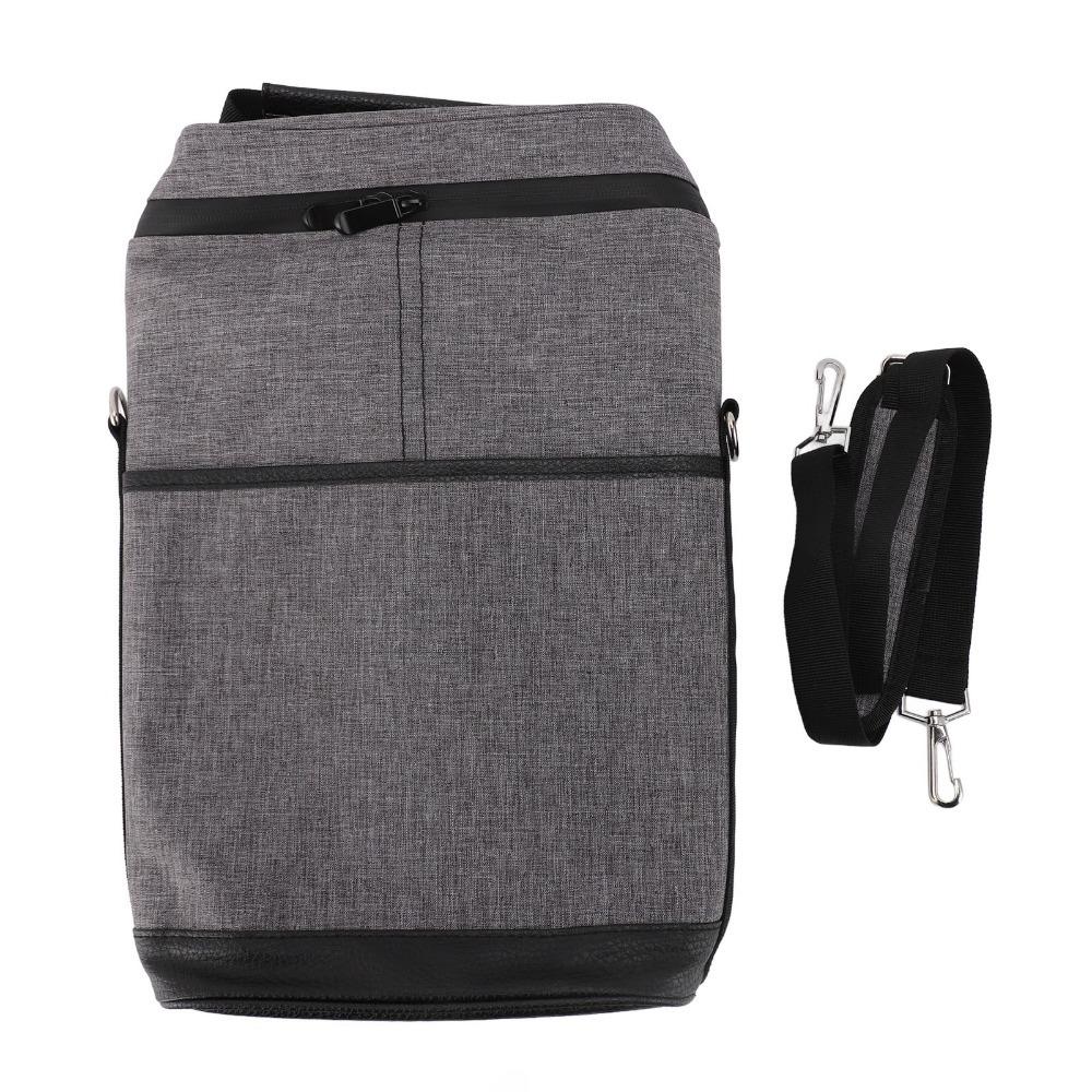 Canvas Material Wine Cooler Bag Black/Grey Portable Wine Tote Insulated Wine Case For Picnic