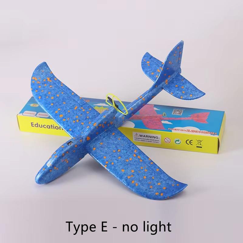 Avion de spumă electric, planor de lansare manuală, avion de aruncat cu lumină LED, model avion cu zbor automat, jucării de exterior pentru copii, cadouri pentru băieți