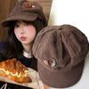 Vintage Barett Newsboy Hut Koreanischer Stil Verstellbarer Herbst Winter Hut Damen Baretts Maler Kappe Elegantes Künstlerisches Entenschnabel Barett