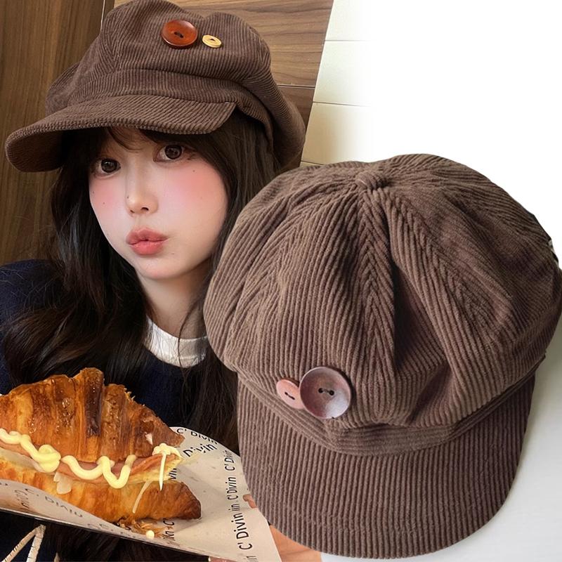Vintage Beret Newsboy Hat Korean Style Adjustable Autumn Winter Hat Women Berets Painter Cap Elegant Artistic Duck Tongue Beret
