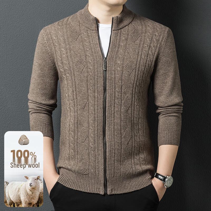 

Мужской кардиган Fengxun из 100% шерсти, вязаный, со стойкой, FXT5221 3XL /190