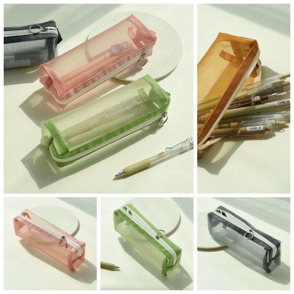 

Cosmetic Pouch Pencil Bag Large Capacity Stationery Bag 4 Color Stationery B
