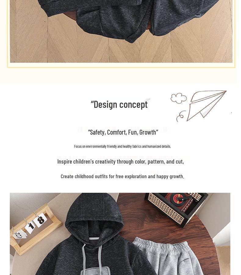 New Spring/Autumn Kids' Loose Hooded Sweatshirt Set - Korean Style for Boys
