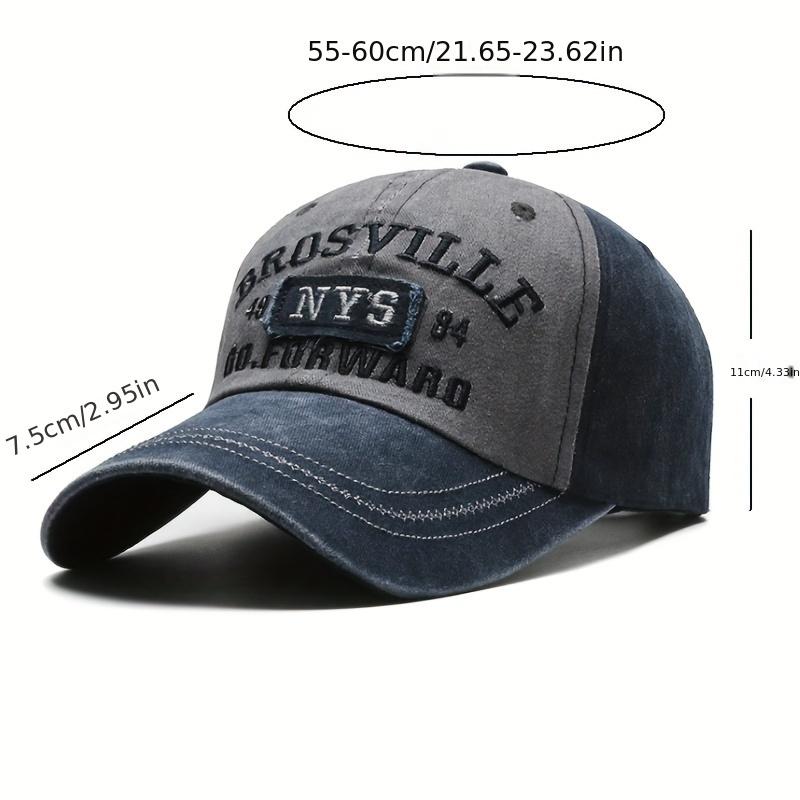 Four Seasons Men's Baseball Cap Casual Distressed Washed Cotton Letters Embroidered Cap Bent-brim Dome Rest Idle sunscreen hats