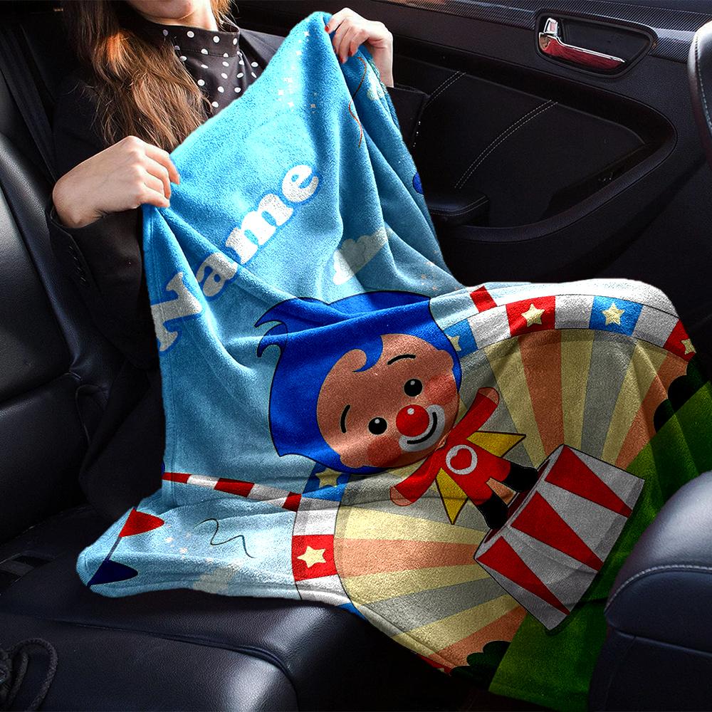 Coperta Stampata a Tema Plim Plim con Nome Personalizzabile - Perfetta per Divano, Letto, Viaggi e Uso Esterno | Lavabile in Lavatrice, Accogliente e Durevole.