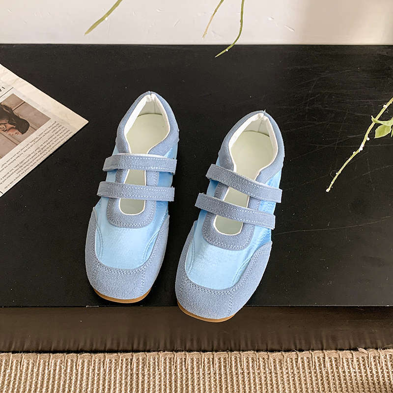 Retro word with moral training shoes women's spring and summer new niche design Velcro fashion versatile Mary Jane shoes