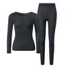 Set de lenjerie termică pentru femei, cu mânecă lungă, cu fundul de sus, fără sudură, pantaloni lungi, foarte elastic, de toamnă și iarnă, set termic pentru femei