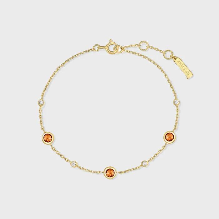 Gold Nano Gem Station 925 Silver Bracelet B066-01G.