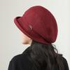 The Elderly Hat Women's Autumn and Winter Woolen Basin Hat Thickened Top Hat Warm Bucket Hat
