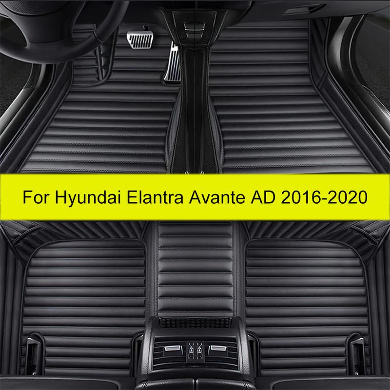 Car Floor Mats For Hyundai Elantra Avante AD   2018 2017 2016 Waterproof Artificial Leather Luxury Anti Slip Foot Pads